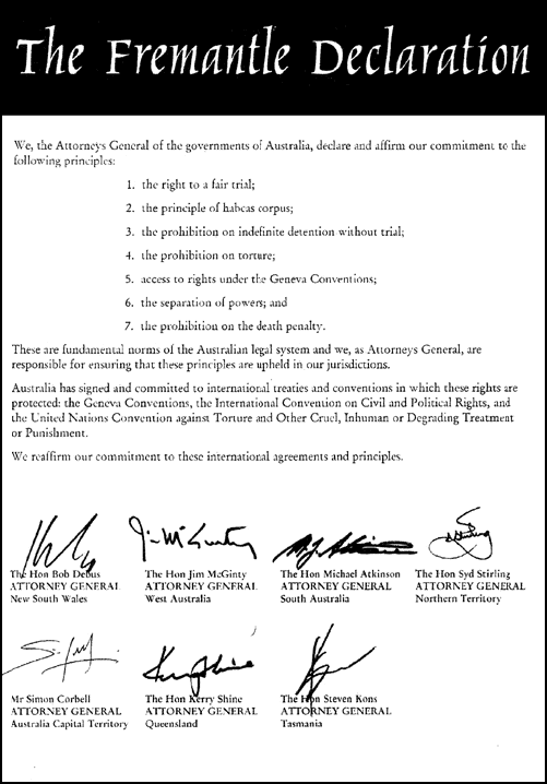 The Fremantle Declaration